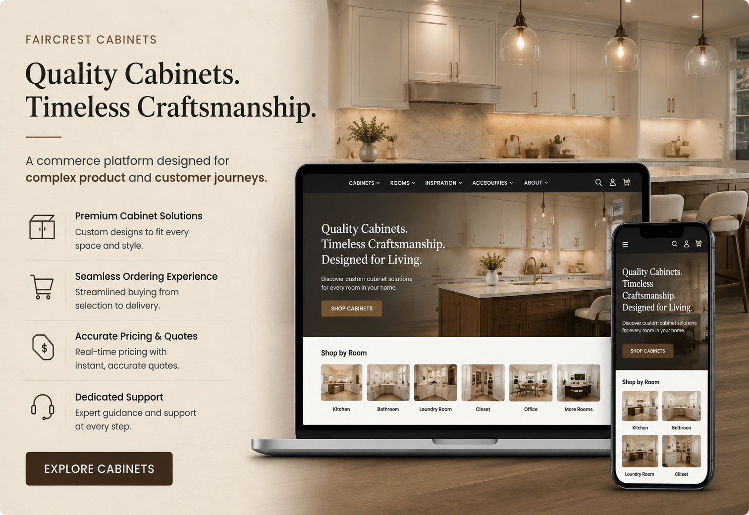 Faircrest Cabinets ecommerce experience