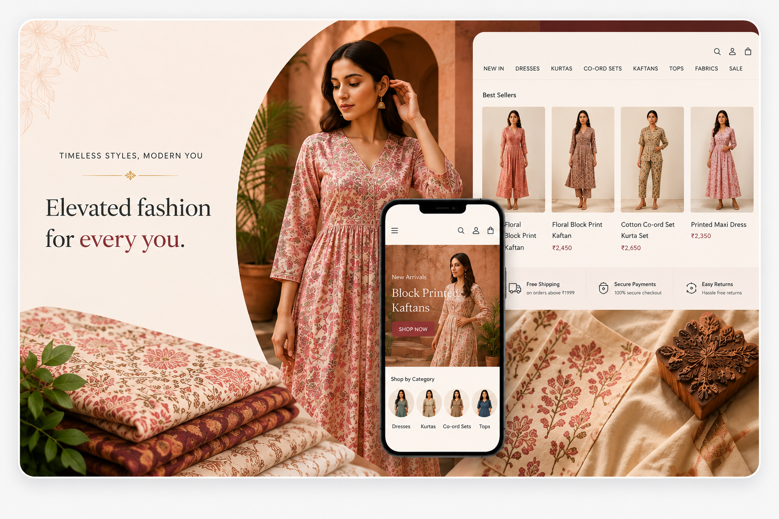 Navyas Fashion ecommerce experience